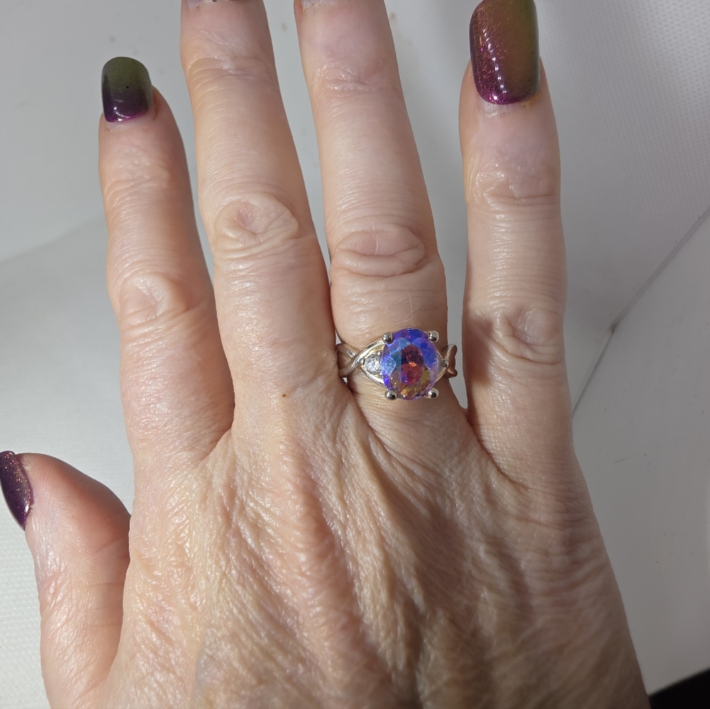 Mercury Mist Topaz Designer Signed Ring - Picture 5 of 8